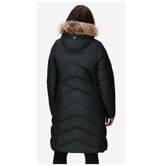 Marmot Montreaux 700 Fill Power Down Hooded Coat with Faux Fur Trim Size XL - Picture 2 of 16